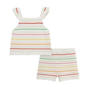 Little Me  Thin Stripe Pointelle Knit Set